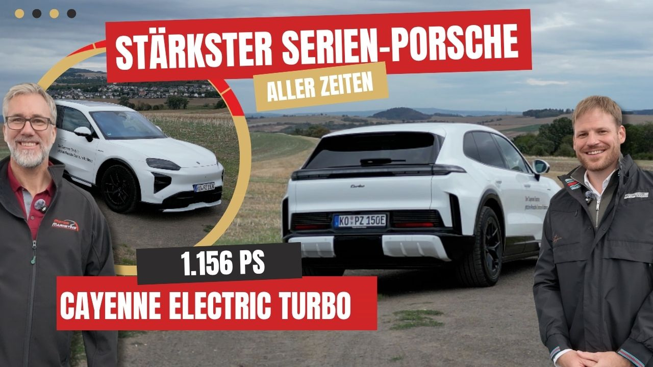 Michael Peschel und Teja Papen präsentieren den Porsche Cayenne Electric Turbo mit 1.156 PS